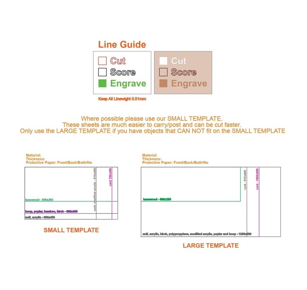 laser cutting sheet templates