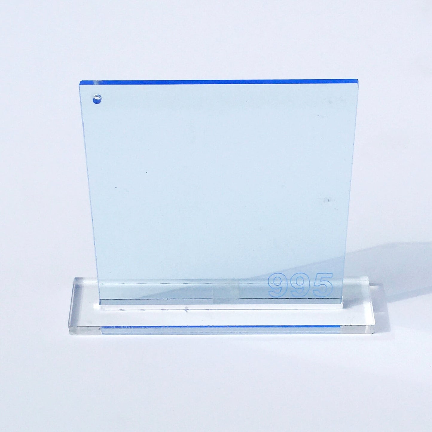 blue edge transparent acrylic