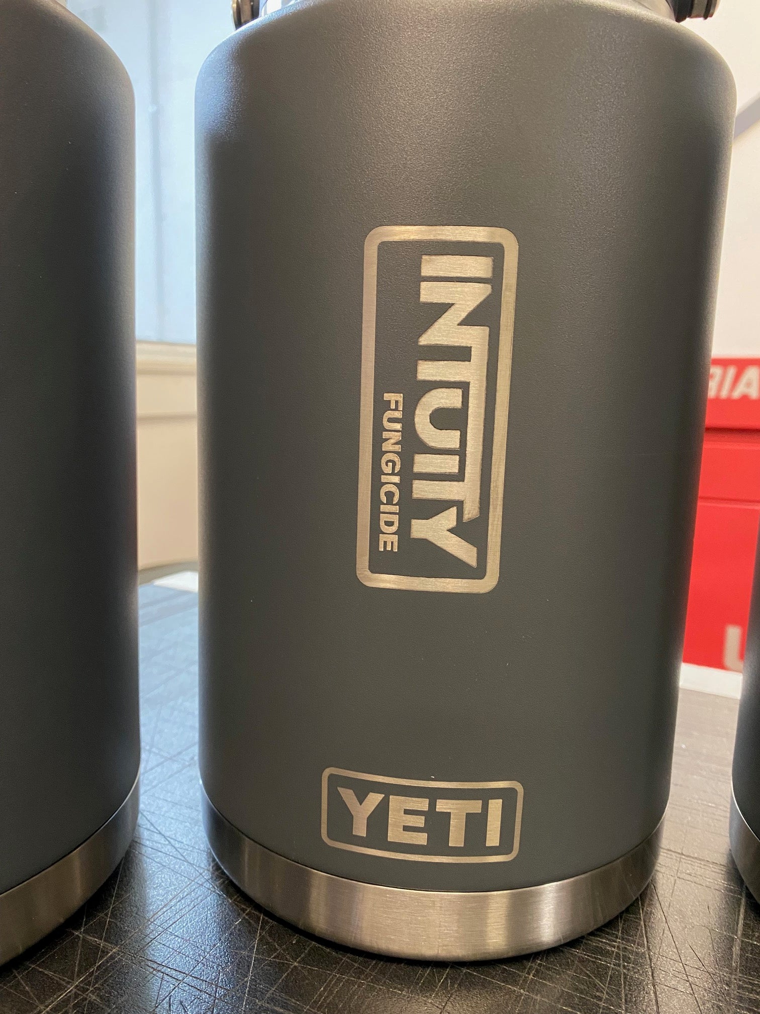 logo engraved on yeti