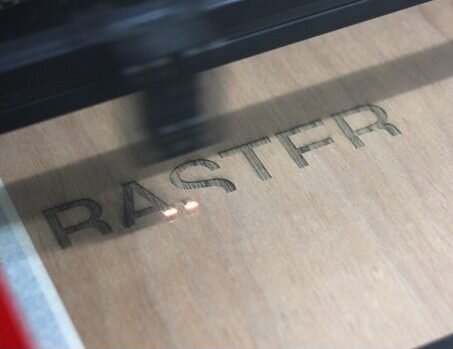 laser engraving raster on plywood