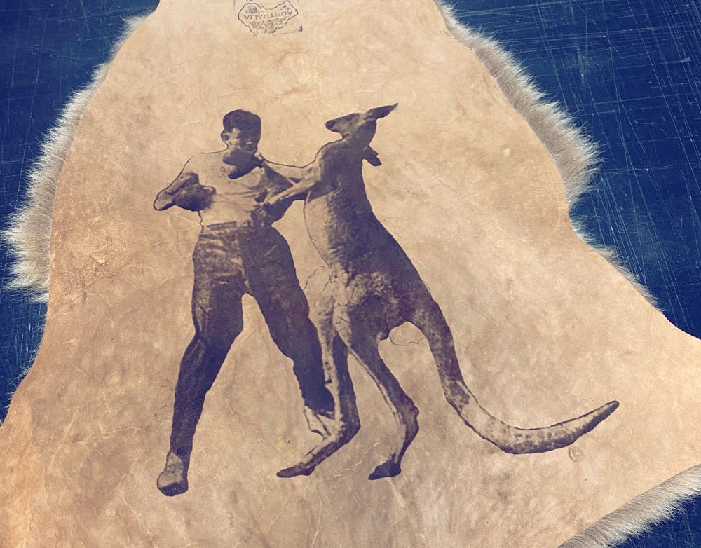 kangaroo and boxed leather laser engraving